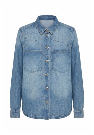 Studio Untold, JEANSHEMD, OVERSIZE SHAPE, ZIER-NIETEN - Blusa - blue denim