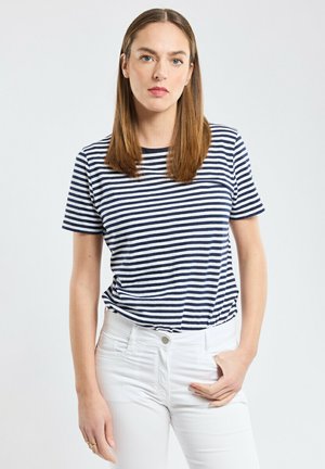 Armor lux RAYÉ HÉRITAGE - T-shirt imprimé - blanc seal