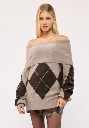 Terranova, MAGLIA A QUADRI - Maglione - var cacao