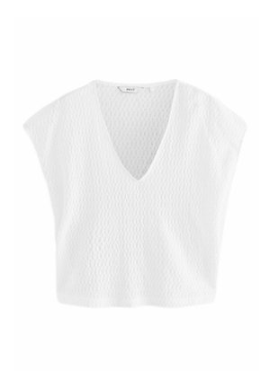 Next REGULAR FIT SHORT SLEEVE V-NECK  - Printtipaita - white