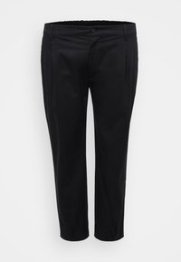TAPERED PLEAT - Trousers - black