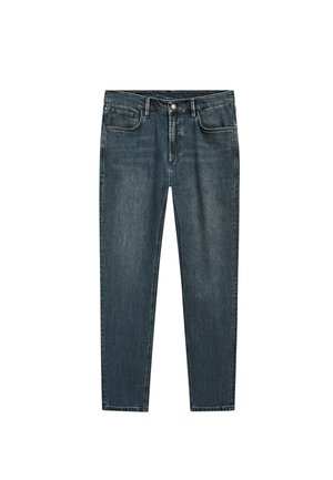 Massimo Dutti, ENZYMATIC TAPERED FIT JEANS - Jeans Tapered Fit - dark blue