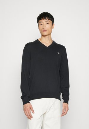 CLASSIC V NECK - Pullover - black