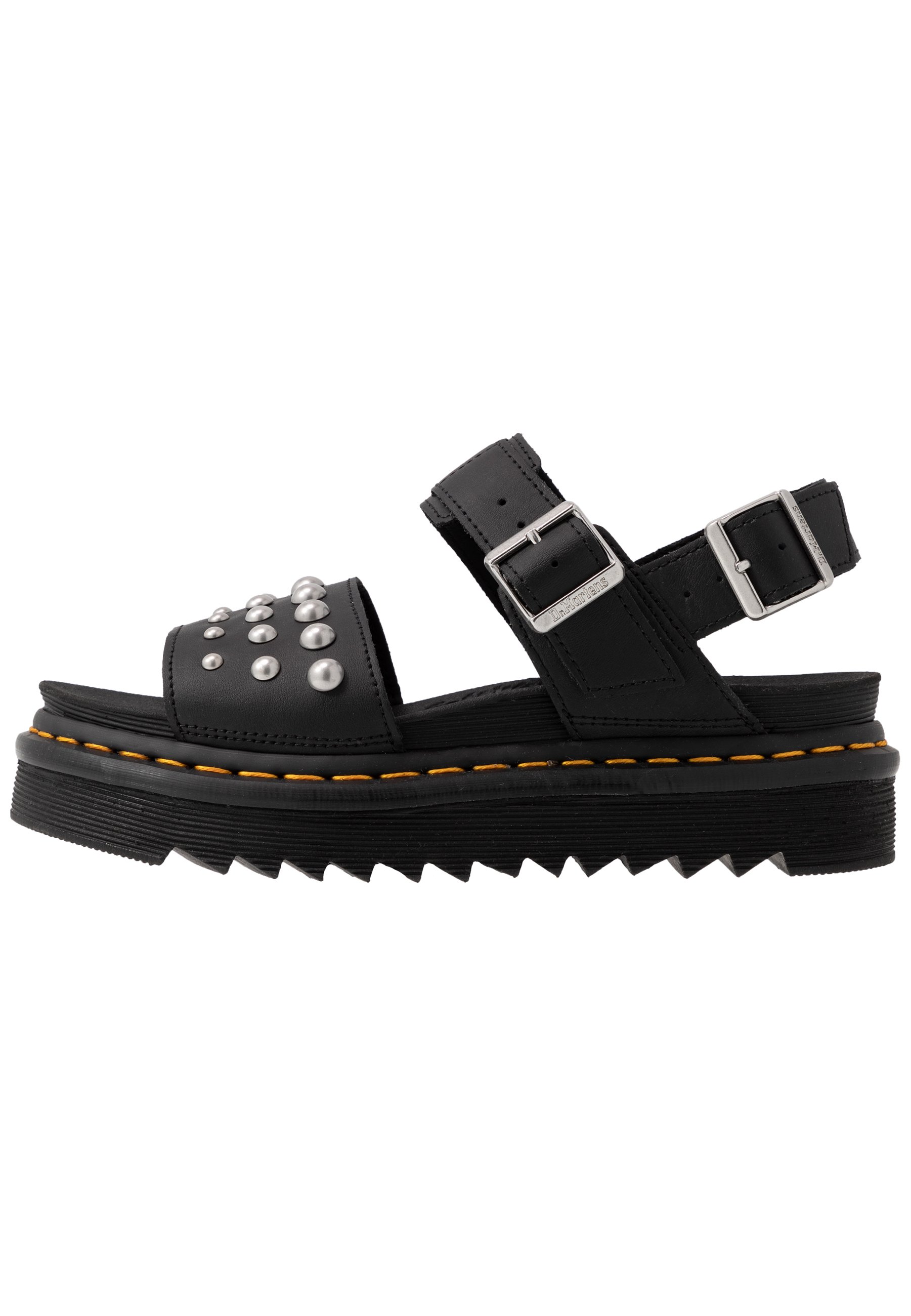 black platform sandals with studs