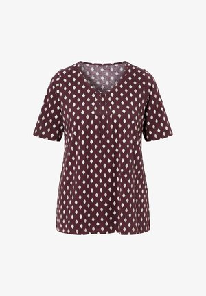 Ulla Popken, OGEE PRINT SHORT SLEEVE TEE - T-Shirt print - nougat brown