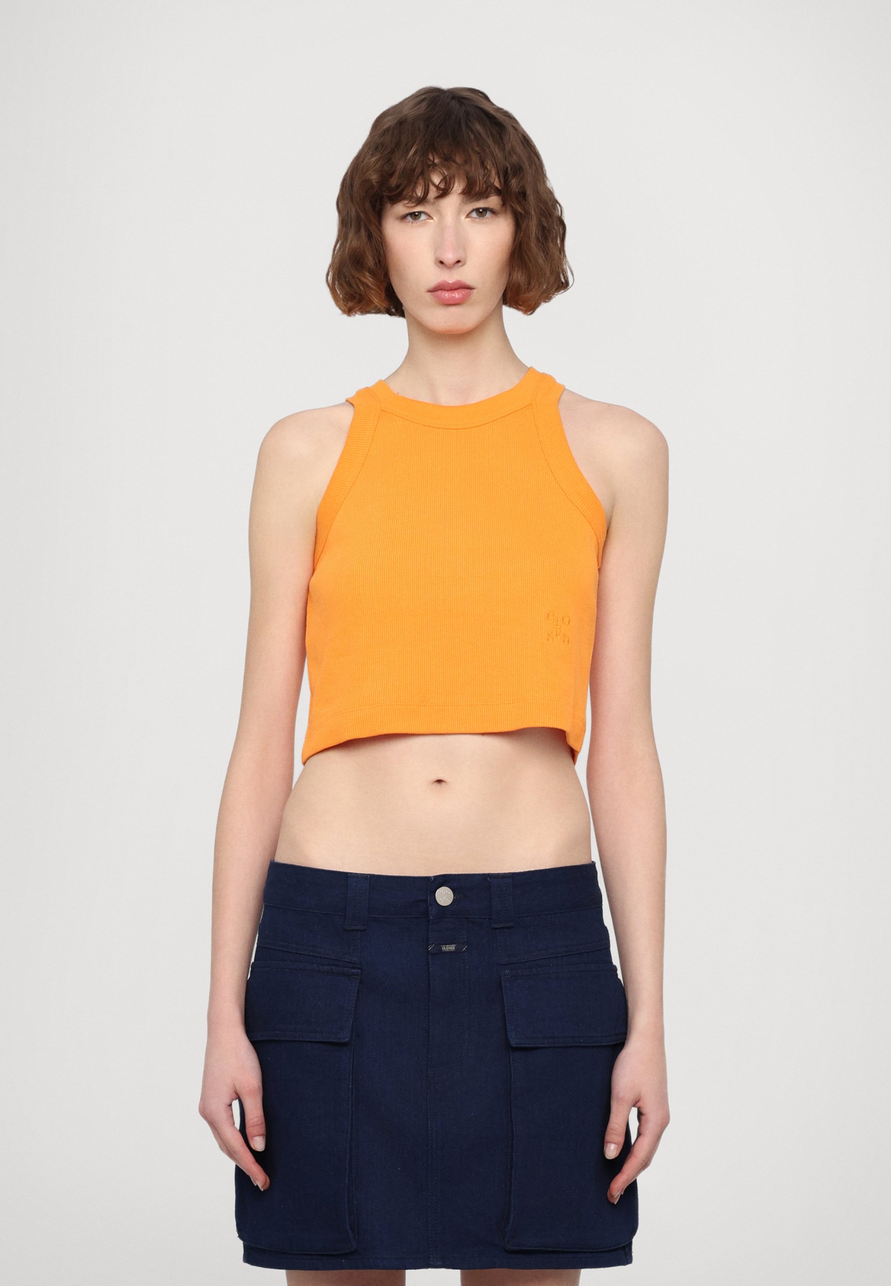 売れ筋商品|||クローズド Tシャツ レディース トップス CROPPED RACER - Top - pumpkin orange CLOSED CROPPED RACER TANK - Top - pumpkin orange/arancione