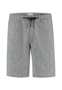 Šedé kostkované kraťasy s elastickým pasem a šňůrkou na stažení. Mají boční kapsy a měkkou, texturovanou tkaninu.