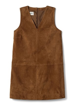 SLEEVELESS WITH V-NECK - Jurk - dark brown