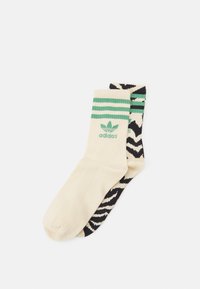 adidas Originals X FARM RIO CREW 2 PACK - Zoknik - crystal sand/black