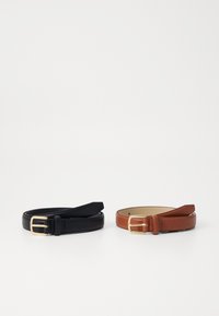PCOLINE JEANS BELT 2 PACK - Belt - black/cognac