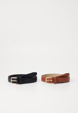 PCOLINE JEANS BELT 2 PACK - Ceinture - black/cognac