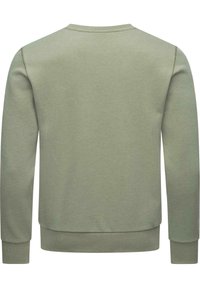 Felpa verde con maniche lunghe, scollatura a girocollo, polsini e orlo a coste. Texture liscia, design minimal e nessun motivo o grafica visibile.