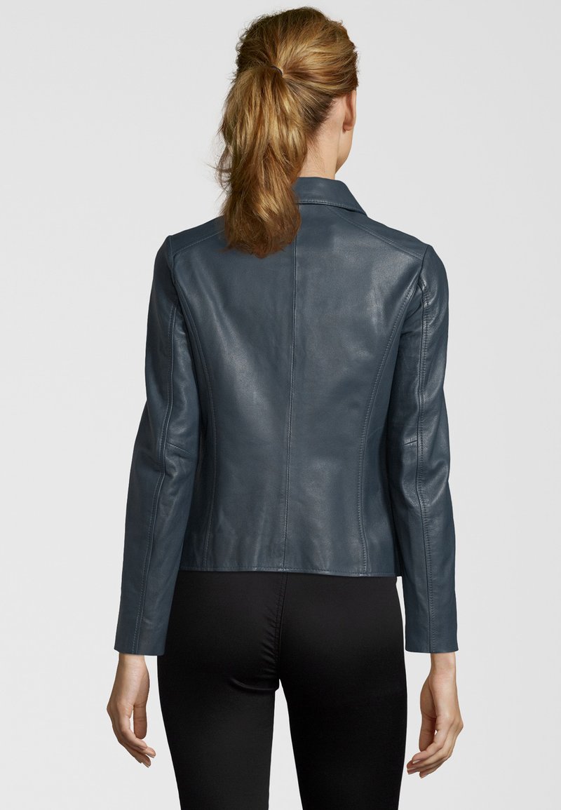 Damen Leichte Jacken | KRISS BEMANDA Lederjacke petrol - LN39651 Damen Leichte Jacken | KRISS BEMANDA Lederjacke petrol - LN39651