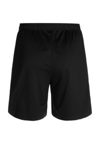 Pantaloni sportivi neri con cintura elastica, realizzati in un tessuto leggero e traspirante con una superficie testurizzata e senza tasche.