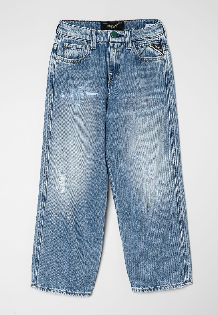 Replay Relaxed fit jeans lichtblauw