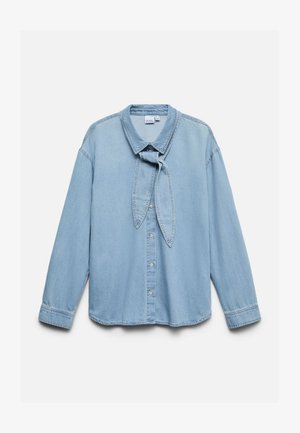 Vero Moda, VIONETTE BOW - Риза с копчета - medium blue denim