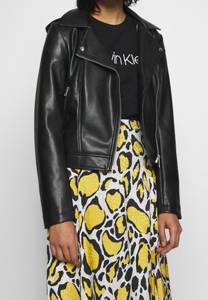 Imitatieleren jas - black