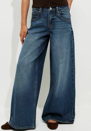 New Look Teen, DARK  SUPER WIDE LOW JEANS - Vaqueros a campana - teal