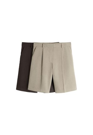 THE SET, 2 Pack - Formal Pleated Front Shorts - Short - chocolate brown cinder brown