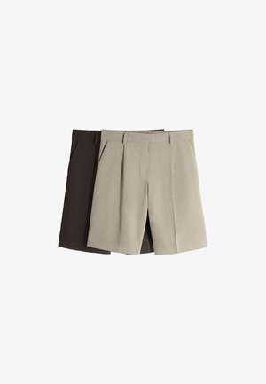 THE SET, 2 Pack - Formal Pleated Front Shorts - Shorts - chocolate brown cinder brown
