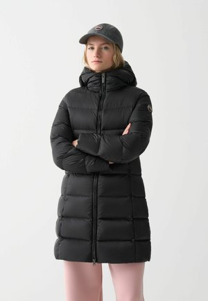 LONG WITH HOOD - Piumino lungo - black