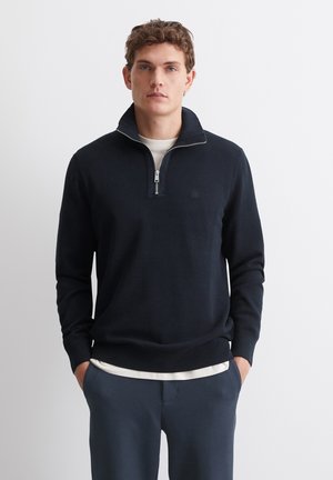 Marc O'Polo TROYER REGULAR MIT STRUKTUR - Strickpullover - dark navy