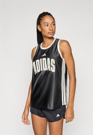 TANK - Topp - black/crystal linen/off white