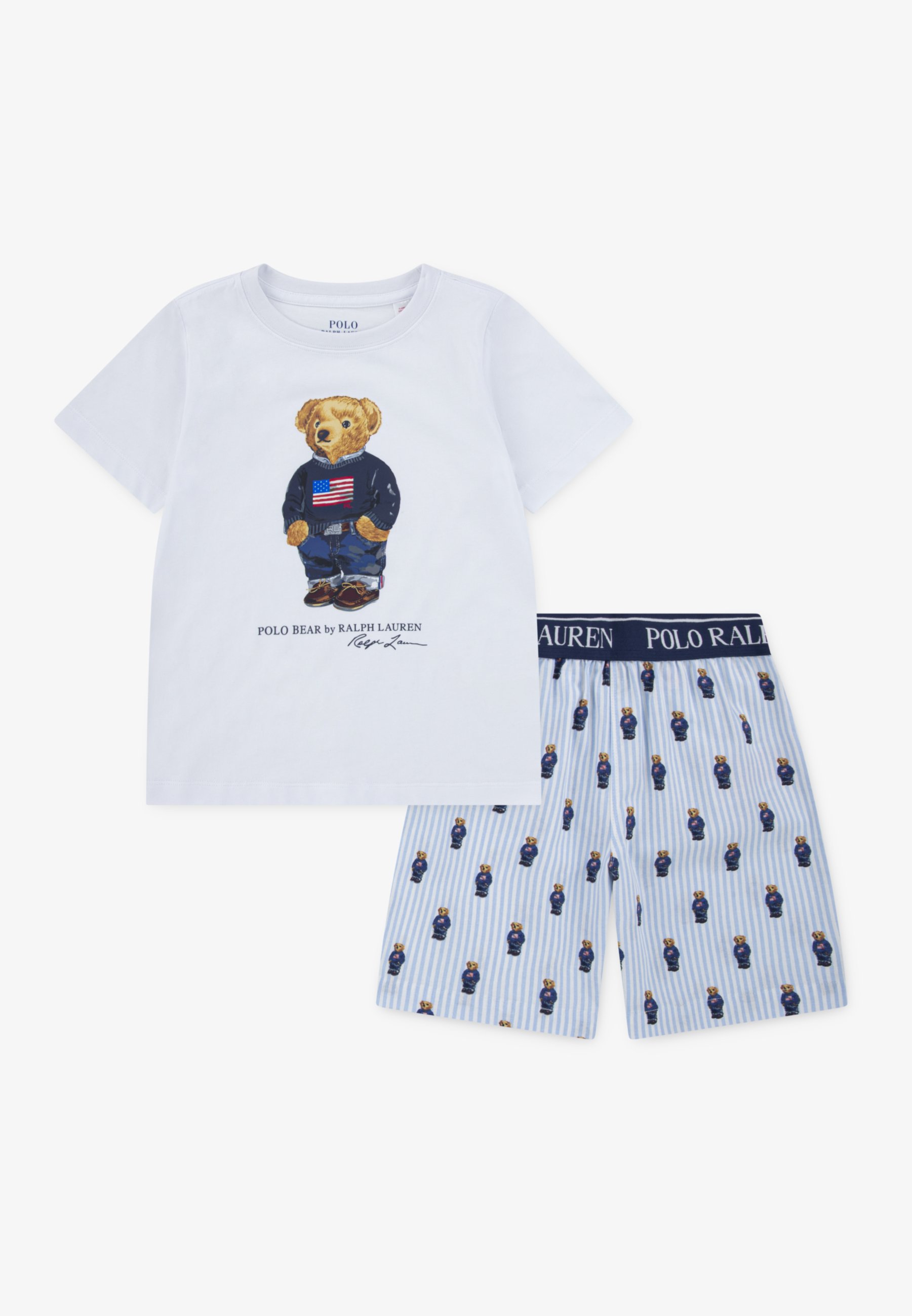 Polo Ralph Lauren BEAR TEE - Pijamale - white/elite blue/albastru