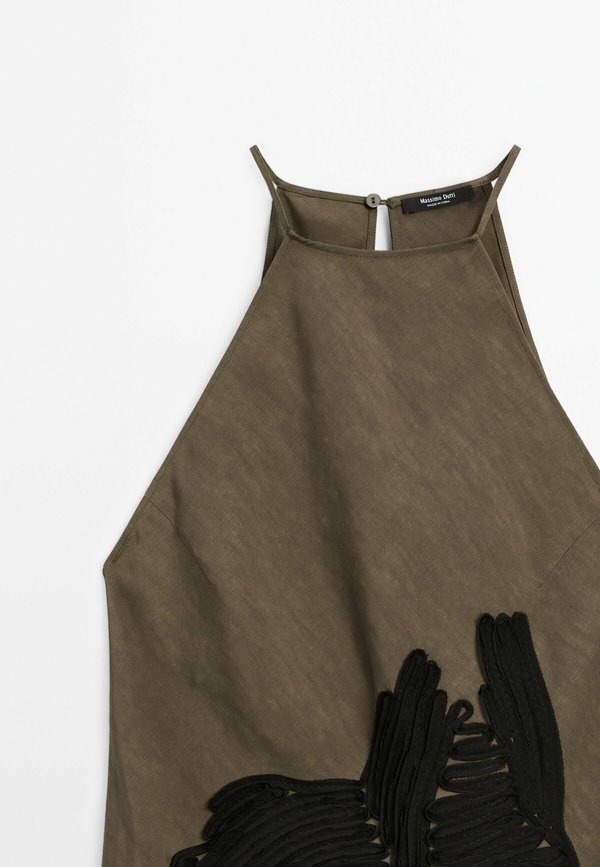 WITH CONTRAST RIBBONS  - Maxi dress - khaki4