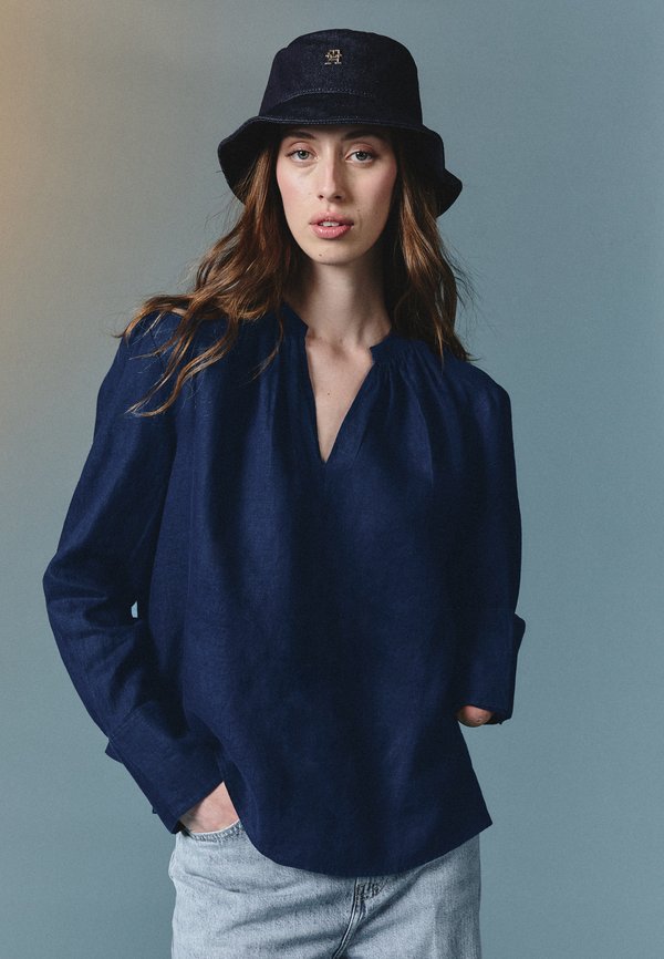 V NECK  - Blouse - night sky