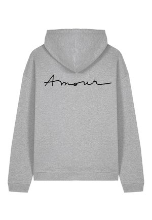 AMOUR ROCK BACK EMBROIDERY UNISEX - Sweat à capuche - mottled grey