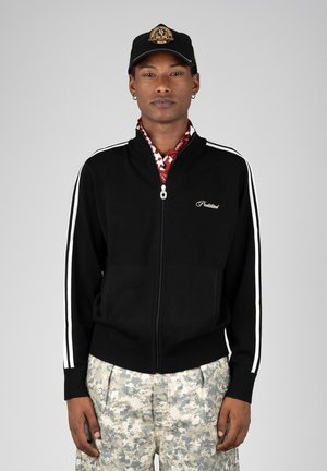 PROHIBITED, VARSITY KNITTED TRACKJACKET - Sweat zippé - black