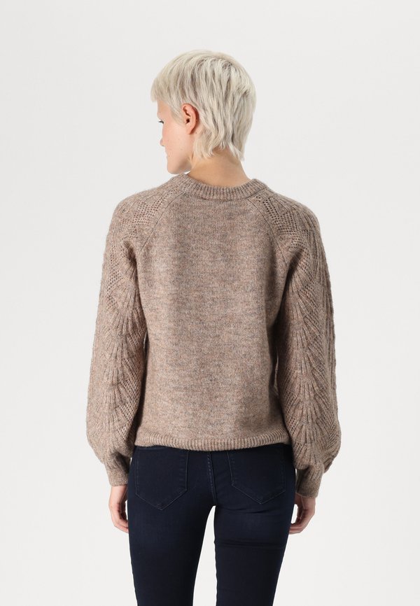 OBJFLORA RE LS NOOS - Jumper - desert taupe2