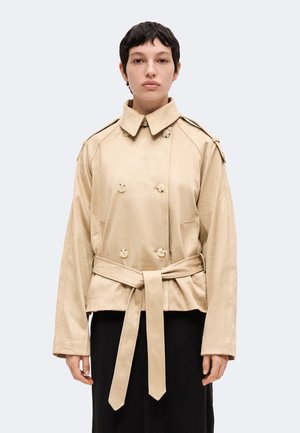 Gina Tricot, BELTED JACKET - Яке от изкуствена кожа - beige