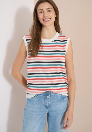 Cecil, SLEEVELESS JUMPER WITH ROUND NECK AND STRIPES - Débardeur - raw sand beige