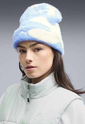 Puma, AUFGERAUTE, BEDRUCKTE BEANIE MIT MITTELHOHER KRONE UNISEX - Muts - blue guppy
