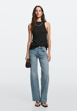 Massimo Dutti, MID-WAIST WIDE-LEG JEANS - Straight leg jeans - blue denim