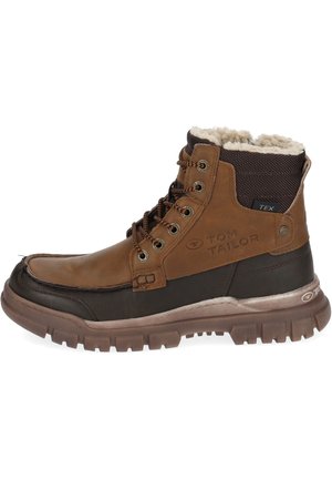 Lace-up ankle boots - cognac