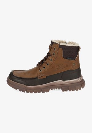 TOM TAILOR, Botines con cordones - cognac