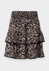 YASTILERA SMOCK SKIRT - Mini sijonas - black/tilera fungi