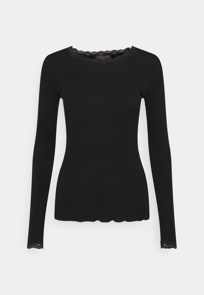Rosemunde BERNADINE  REGULAR O NECK - Top dugih rukava - black