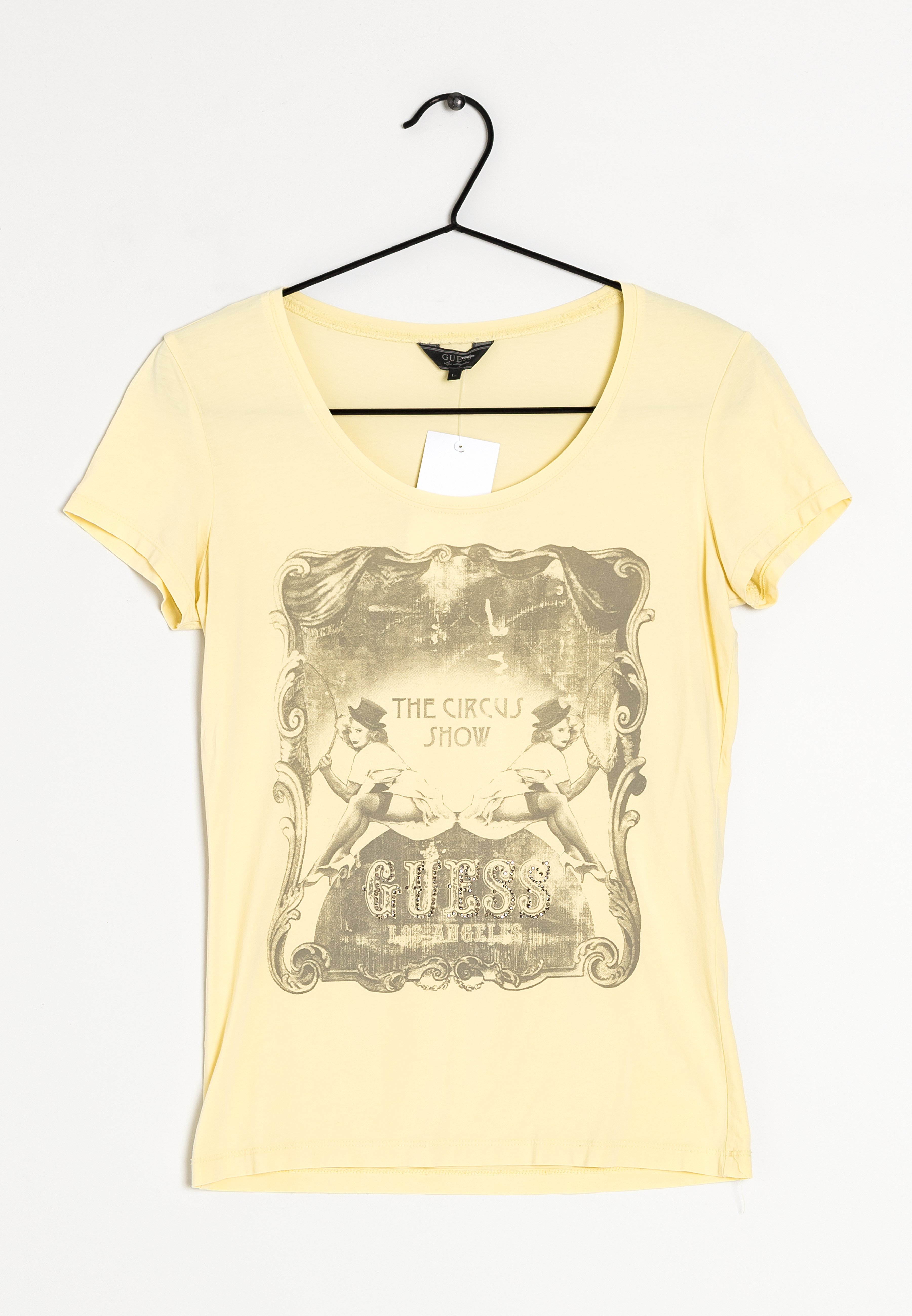 Guess T-shirt print - yellow/geel 