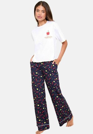 CHRISTMAS SHORT SLEEVE SET - Pyžamová sada - navy spicy margarita