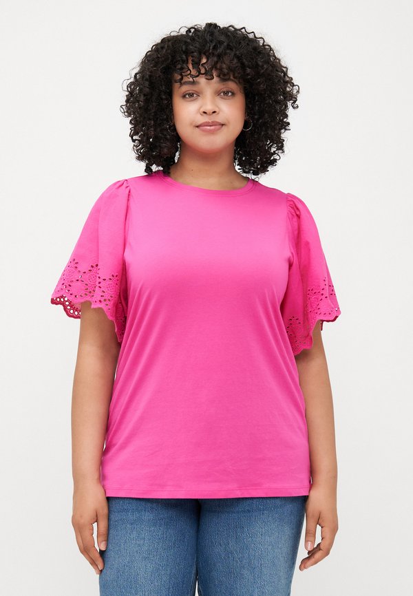CARHELENA O NECK TEE - Print T-shirt - fuchsia