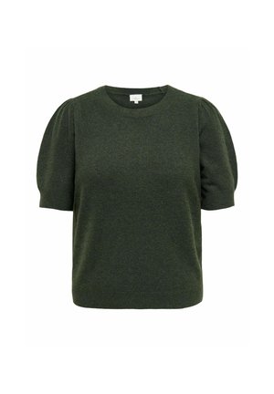 ONLY Carmakoma, CARRICA LIFE 2/4 PULLOVER KNT NOOS - Základné tričko - kambaba