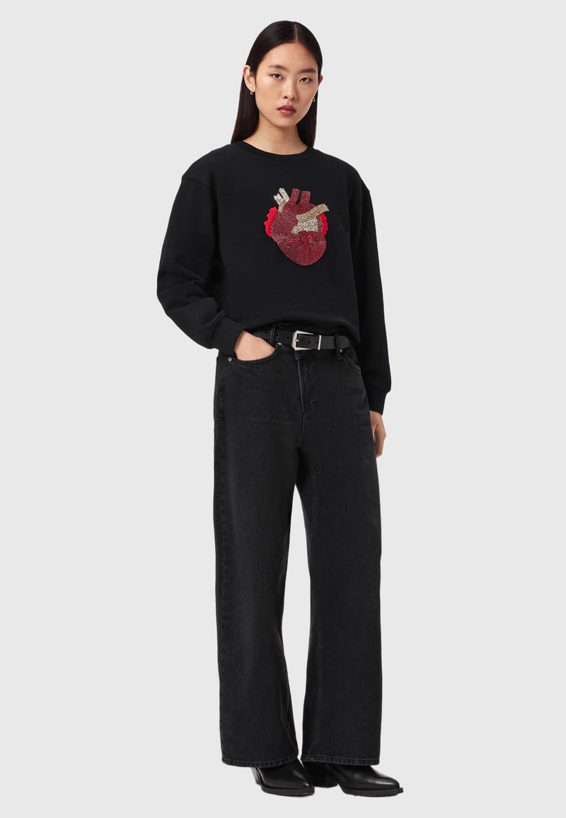 Sweat à Capuche AllSaints Noir Imprimé Fleurs, Taille S – Coton Tout Doux, Parfait Pour Le Quotidien