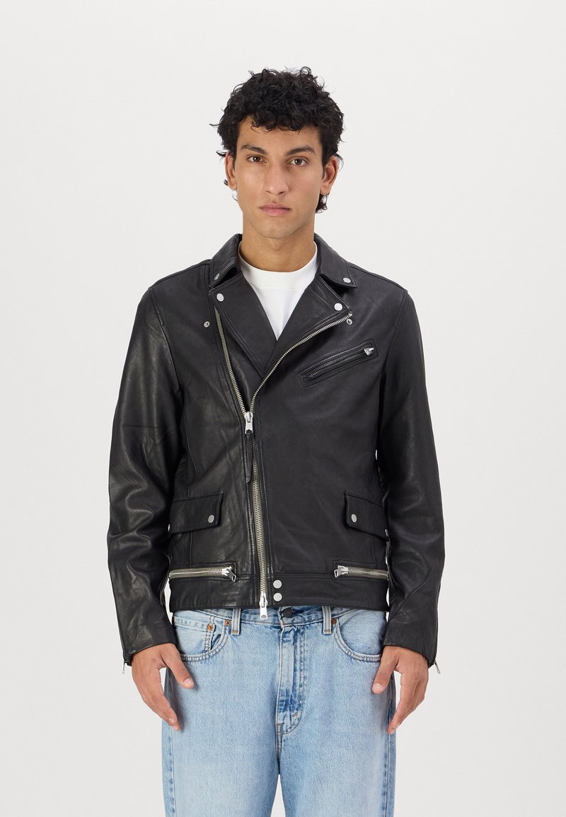 AllSaints CLAY BIKER - Δερμάτινο μπουφάν - black