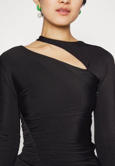 Victoria Beckham ASYMMETRIC RUCHED FLOORLENGTH - Koktailové šaty/večierkové šaty - black