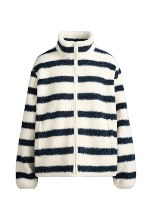 OYSHO, STRIPED FAUX-SHEARLING JACKET - Veste d'hiver - navy blue