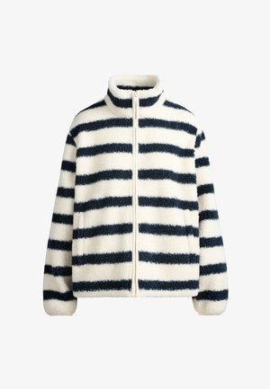 OYSHO, STRIPED FAUX-SHEARLING JACKET - Pullover - navy blue